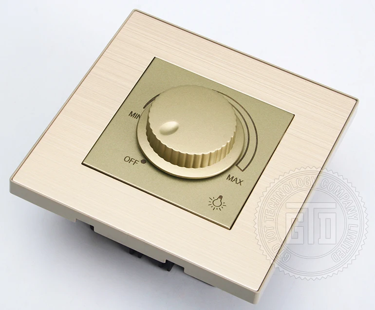 Champagne Gold Economic Aluminum Brushed light Dimmer switch, View