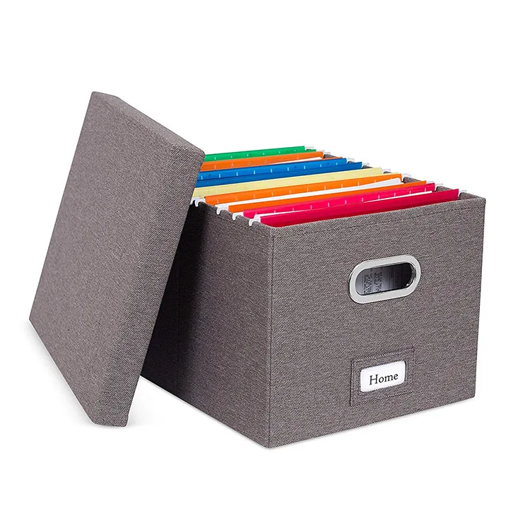 Stationary Portable Canvas Fabric Collapsible File Storage Carton Boxes ...