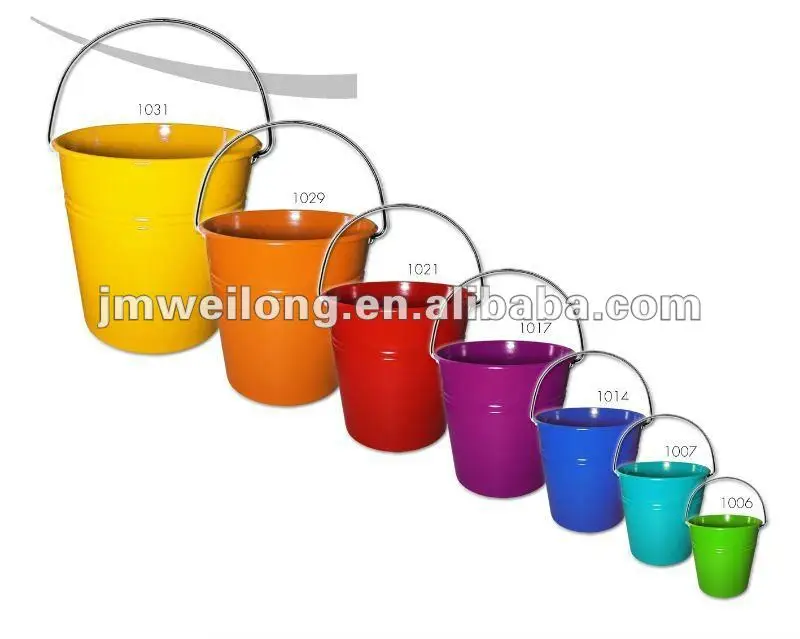 أحجام مختلفة دلو الملونةدلاءمعرف