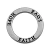 wholesale positive energy antique silver plated engraved alphabet letter hope love faith affirmation charm