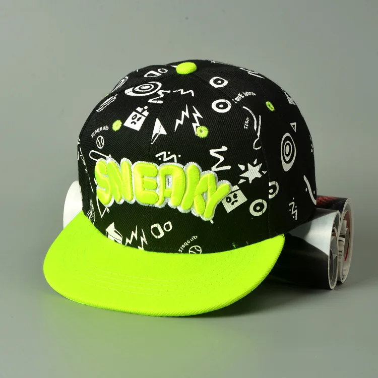 Hat Unisex Cotton Promotion Casual 2016 New Children Letter Fashion Hip Hop Snapback Caps Flat Kids