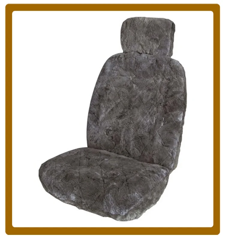 Universal Fit Patchwork Shorn Sheepskin Seat Covers Charcoal