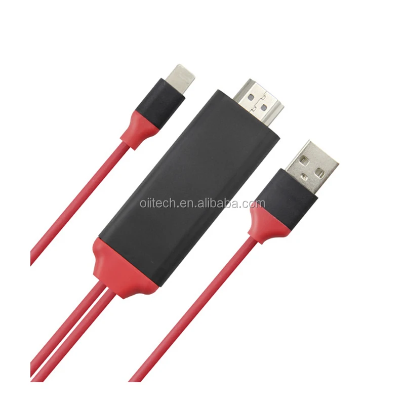 Hot selling  2m USB 3.1 Data Cable,for iphone to HD  MI cable with usb charging connect TV monitor