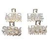 Good quality fashion elements full rhinestones words LOVE metal hair claw clips for women