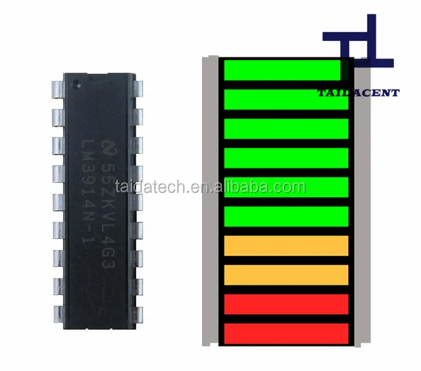 LED Driver Circuit LM3914-1 +10 Segments Display Device LED Light Bar