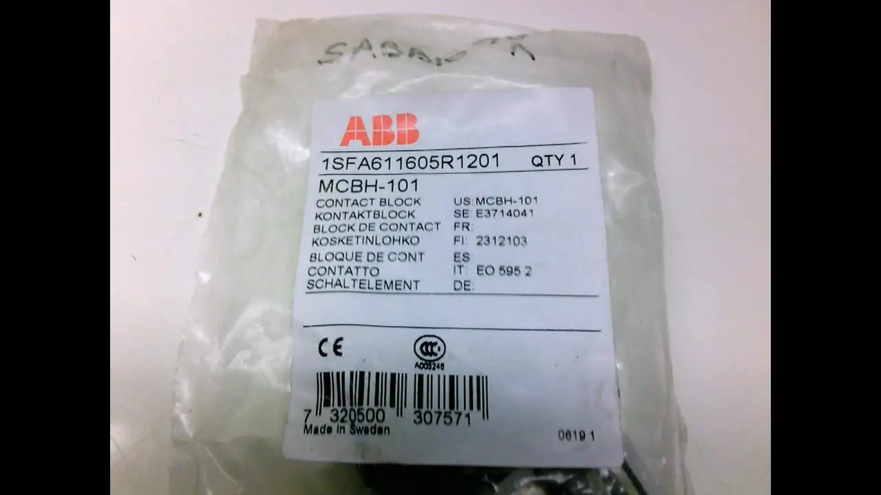 Abb Mcbh-101 Contact Block Mcbh-101