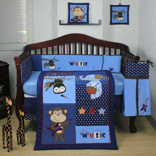 2017 New Boy Design Robot Nursery Bedding Set Crib Bedding Set