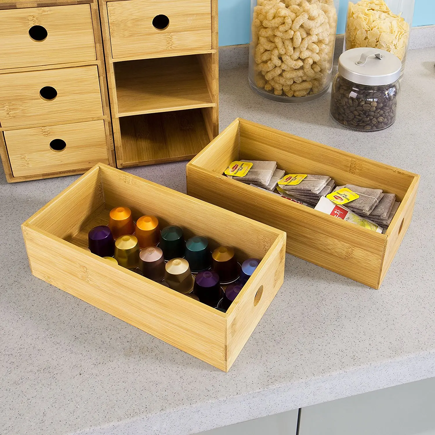 Coffee Pod Holder 64 Pod Storage Ecofriendly Bamboo Coffee Capsule