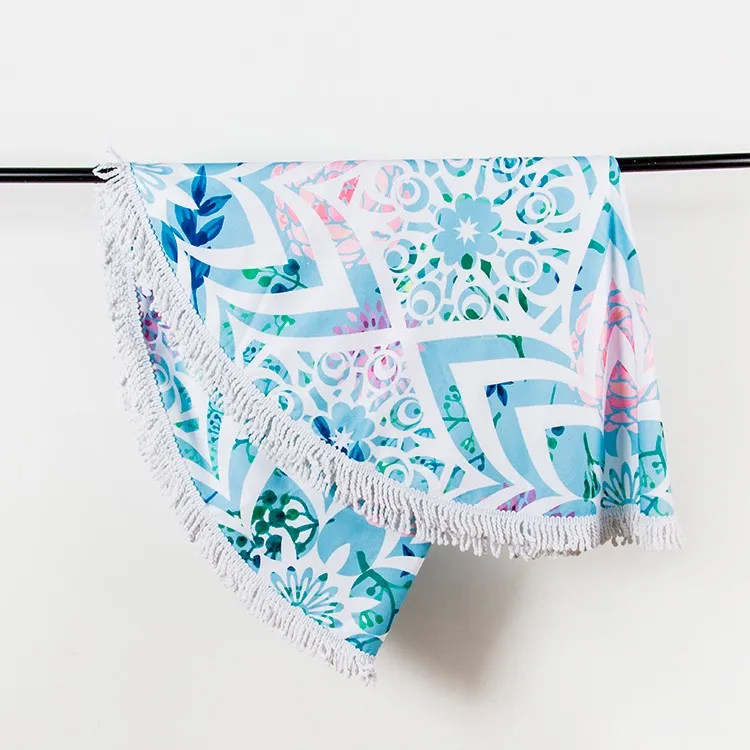 Manufacturers Cheap 150cm Round Printed Royal Standard Microfiber Beach