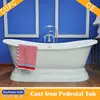 Durable free standing Cast Iron Bathtub/ Double slipper comfortable indoor pedestal tube NH-1023