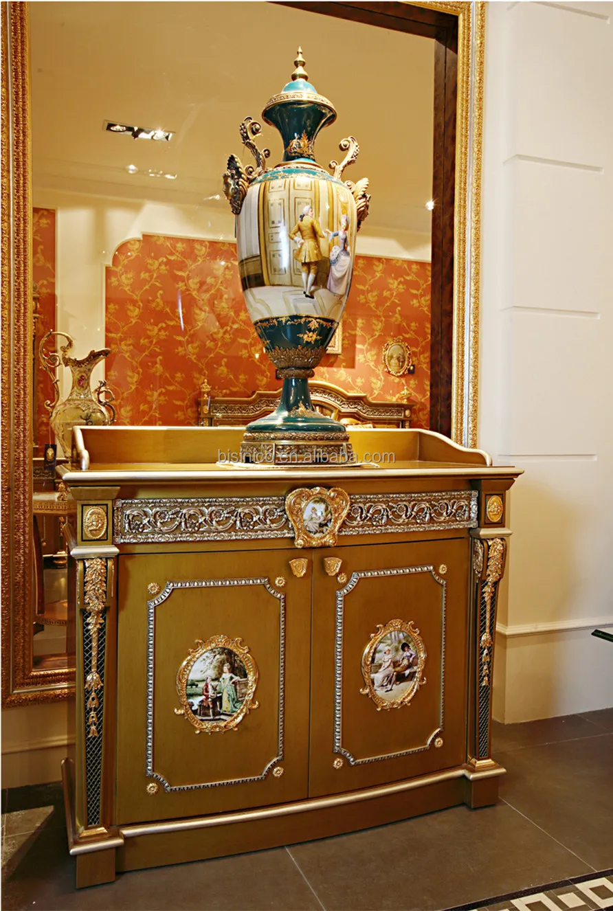 Francese stile luigi xv d'oro single vetrina porta con tv armadio ...