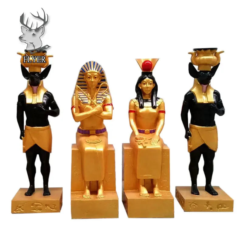 Wholesale Decorative Life Size Egyptian Pharaoh Fiberglass Statue For