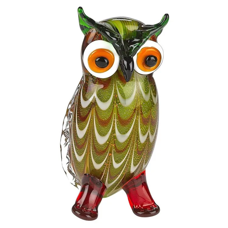 blown glass owl figurines