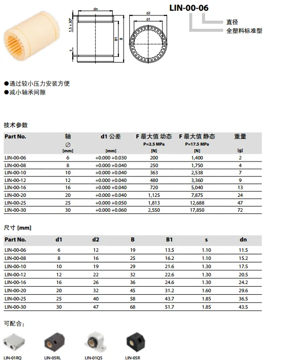 LIN0016 16mm Igus plastic linear bearing LM10UU Products from