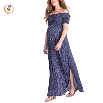 navy blue maternity maxi dress