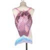 fashion and shining sparkle scale polyester fabric mermaid tail drawstring bag dance school bag gift for girl kids women
