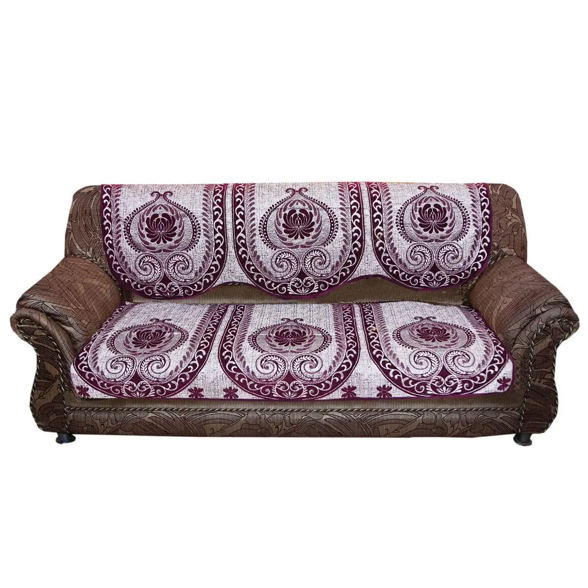 White Velvet Sofa Find Deals On Line At Get Quotations Kuber Industries Sofa Cover Heavy Velvet Cloth 5 Seater Set 10 Pieces Wine
