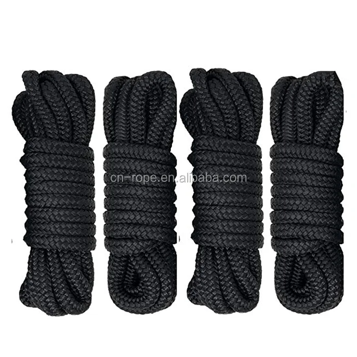 4count 3/8x15ft double braided nylon dock line yacht mooring rope
