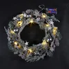 new design decoration christmas ball with filbert wood wreath pine twigs and pine cone led light