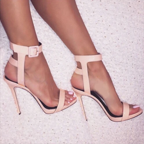 High heel sandals naked