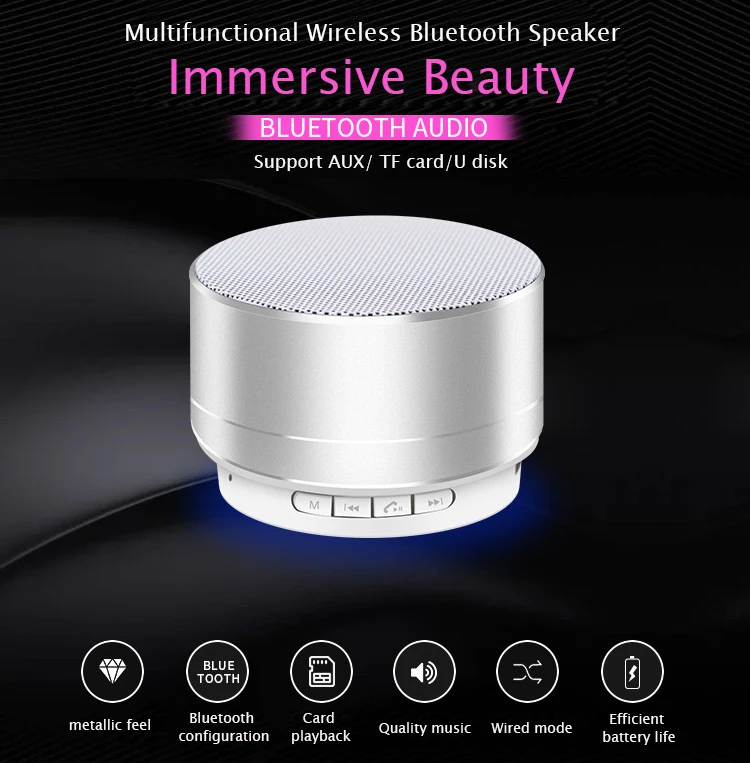 Customized logo print mini wireless speaker with FM radio - ANKUX.COM