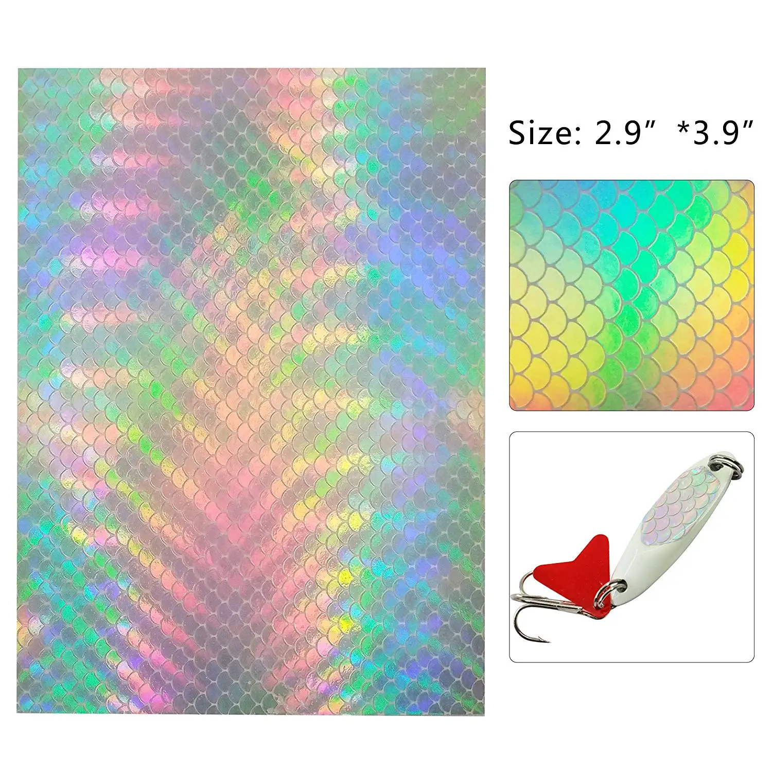 5pcs/bag Fishing Lure Sticker Holographic Adhesive Film Flash Tape For