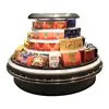 Recessed canopy design supermarket air cooling refrigerator vegetable display showcase