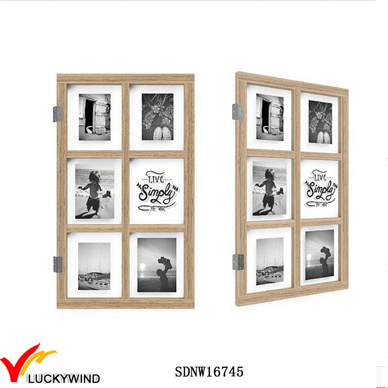 arched wooden window collage picture frame with glass