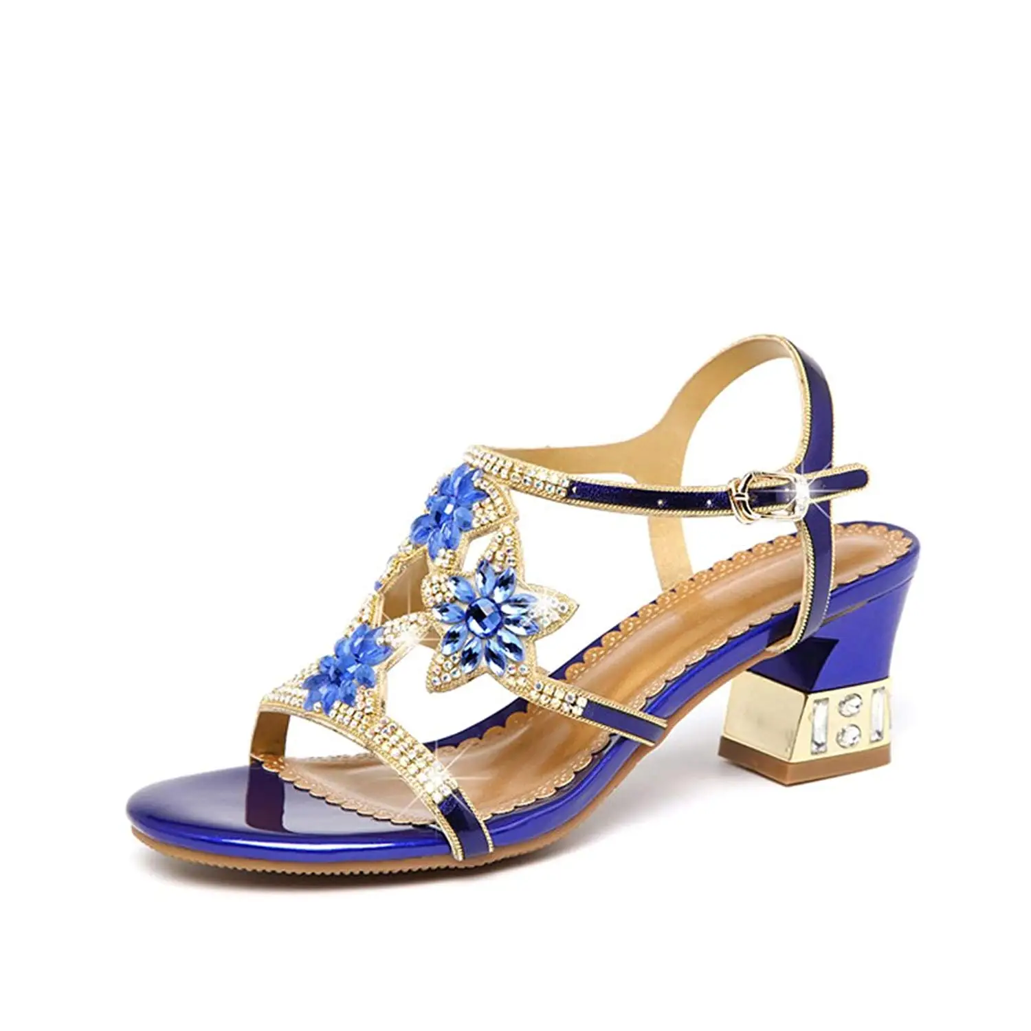 blue evening sandals