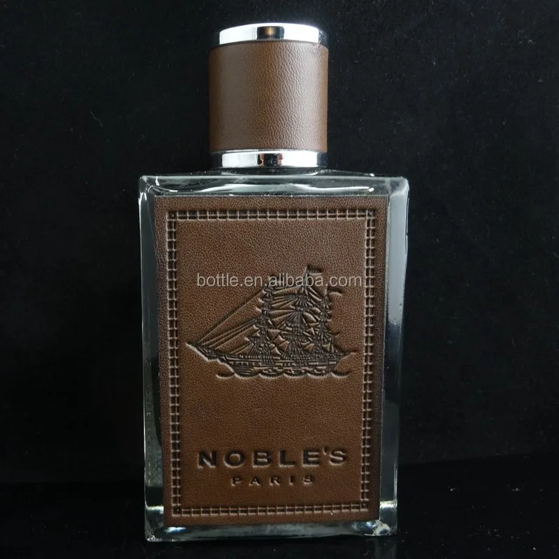 Wholesale Men Cologne Perfume Bottle 100ml Glass With Leather Pump