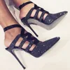 A1078T fashion summer lace-up hollow out rhinestone beads women's shoes sandals