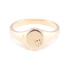 Dainty 14K gold vermeil jewelry 925 silver synthetic diamond star signet ring