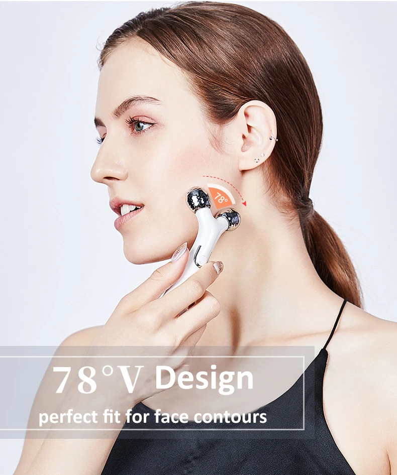 New released mini microcurrent face lift 3d roller v face massage