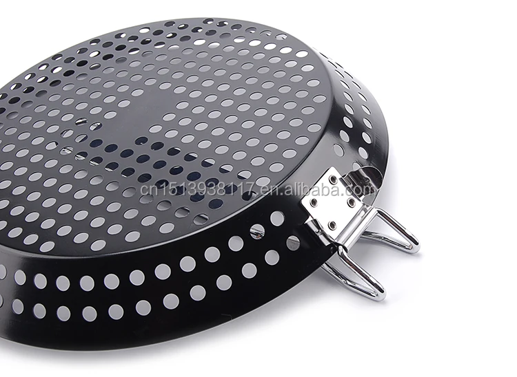 Folding Nonstick Coating Bbq Grilling Pan With Holes Skillet Roasting