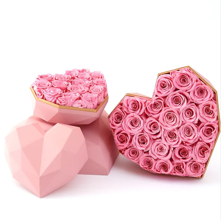 Best Valentines Day Gifts Pink Forever Flower Rose Heart Shape ...