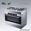 electric commercial cooking range with 5 burners and roaster oven