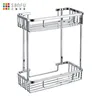 SUS304 Stainless steel double deck frame Double square frame Pure solid steel wire square line Bathroom double net basket frame