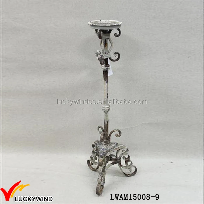 Scroll Rusic Tall Metal Standing Floor Pillar Candle Holder Buy