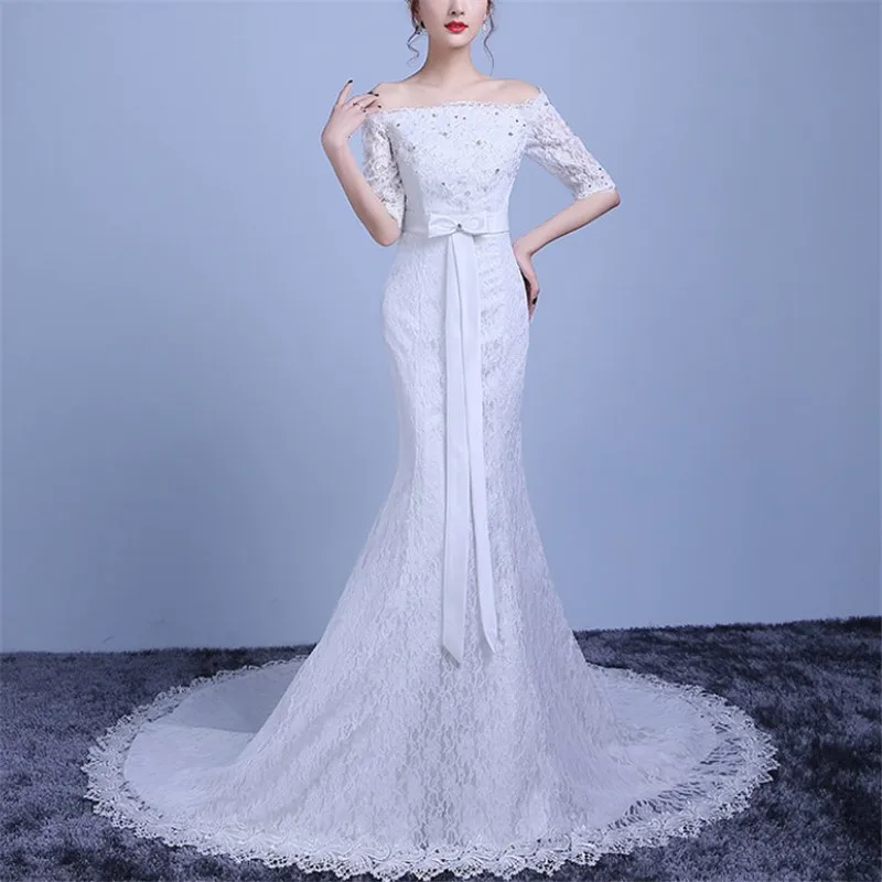 2019 Latest Designs Vestidos De Novia Off Shoulder Half Sleeves