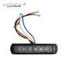 6-LEDs Red Blue Surface Mount Warning Strobe Dash Grill Light Heads