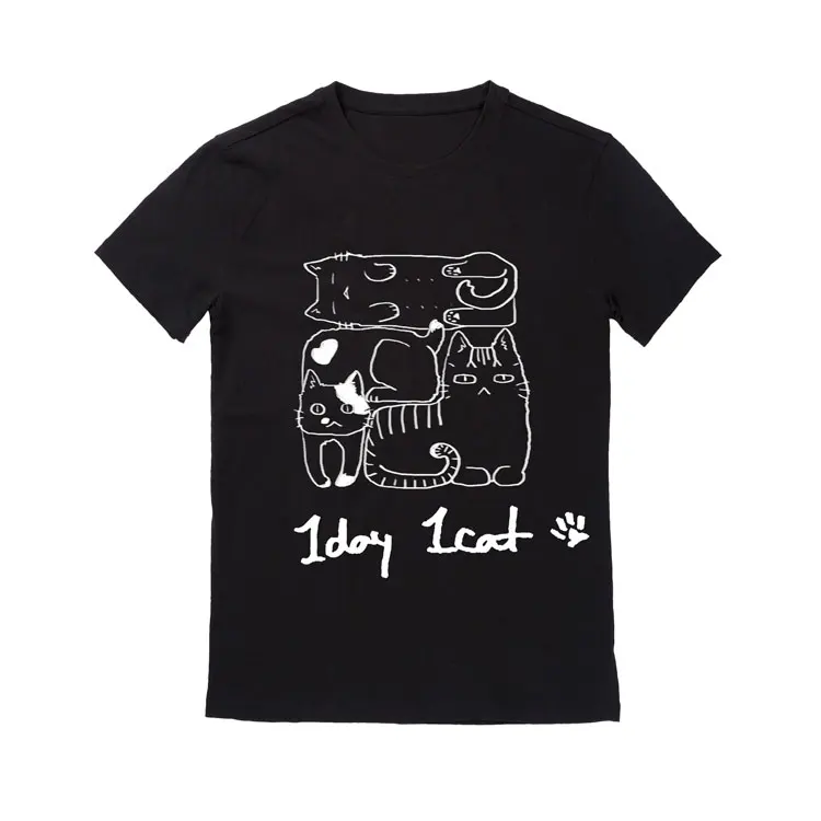 New arrival Black Grey White custom O-Neck Short Sleeve print men's t shirt 