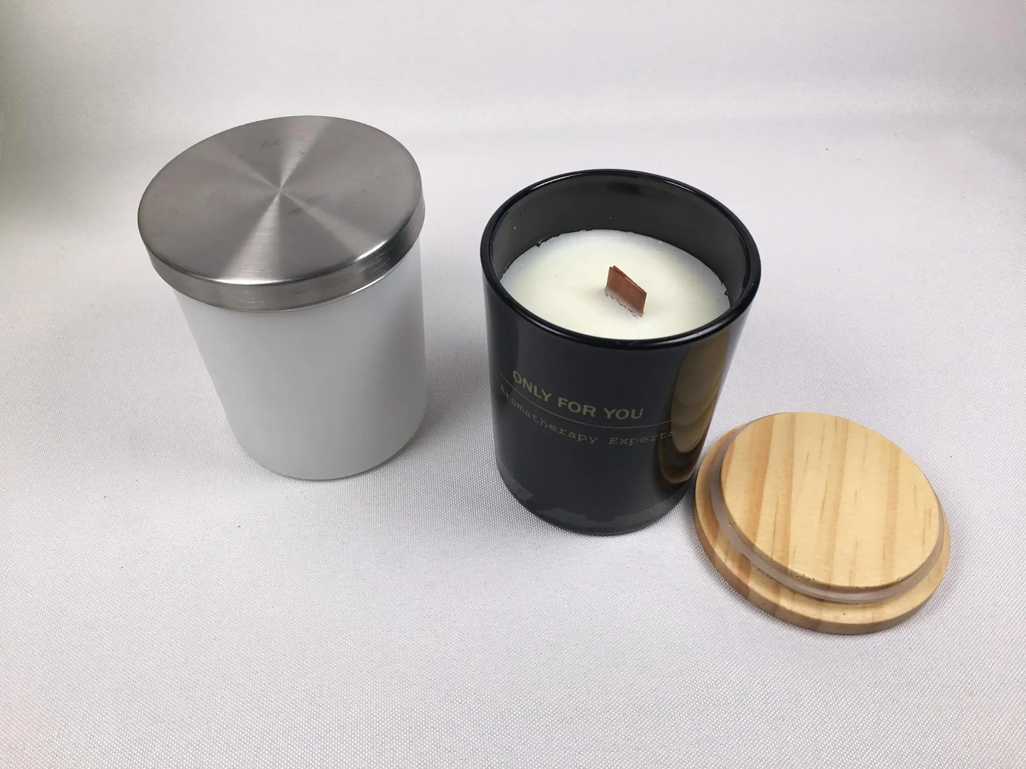 Wholesale Scented Votive Black Glass Candle Jar With Wooden Lid Buy Black Glass Candle Jar