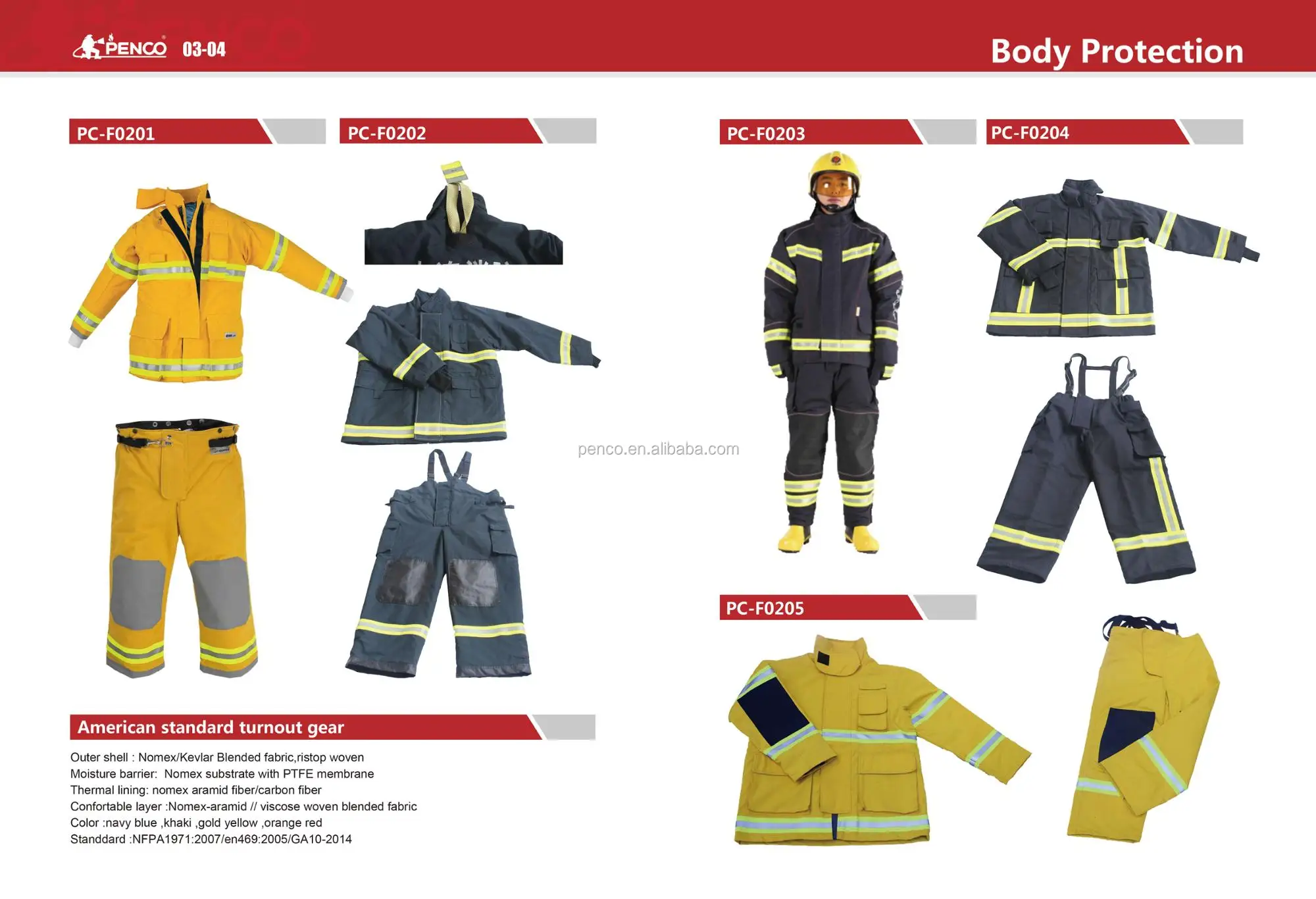 High Quality Detachable Fire Fighting Suit/meet En/nfpa Standard Fire