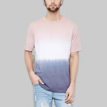 时尚设计的衬衫的男子 100% 纯棉短袖男士浸染 t恤