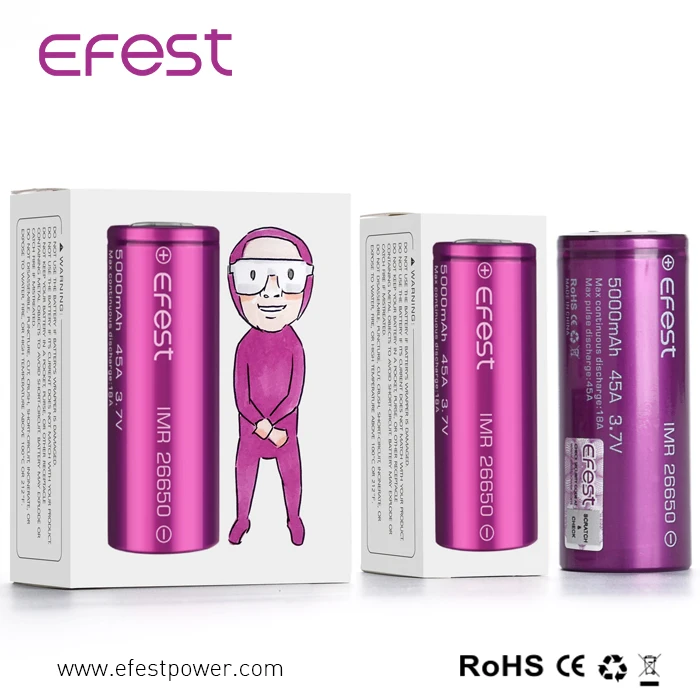 ROHS electric scooter battery lithium li ion battery cell 26650 5000mah 45A cell