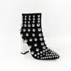 2019 New fashion rhinestones ankle winter boots pointed toe high heel ladies boots