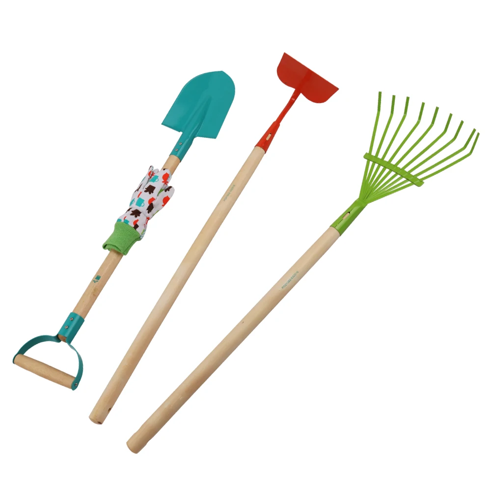 Just For Kids Garden Tools Set With Spade,Hoe And Leaf Rake,3piece