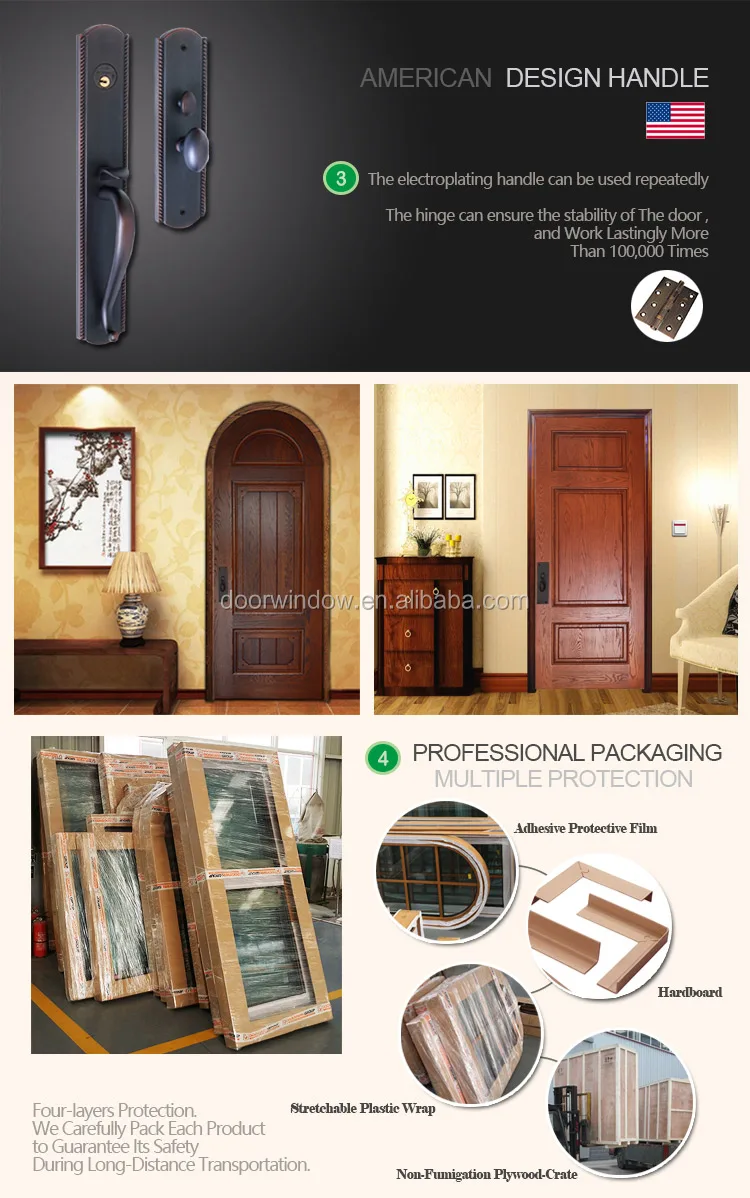 Hot sale solid wooden interior door bedroom fancy wood door design luxurious doors exterior round