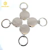 Factory hot sale Custom logo metal silver blank round key chain