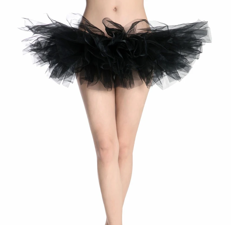 Wholesale Girls Romantic Rave 5 Layers Adult Black Tutu Skirt